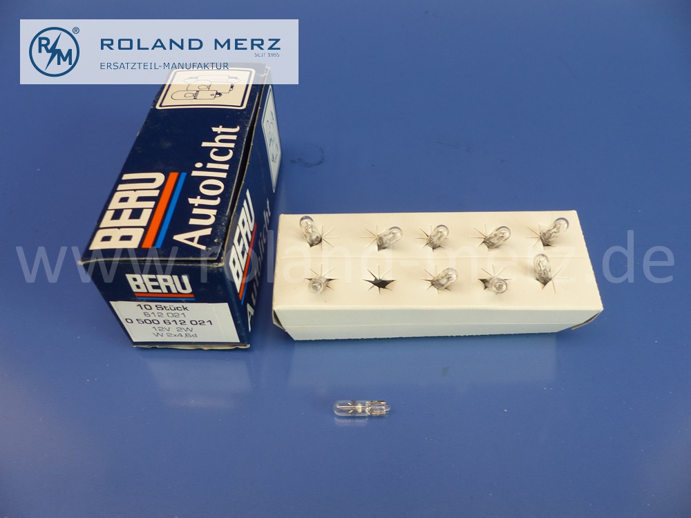612021 Glühlampe Instrumentenbeleuchtung, 12V, 2W, W 2x4,6 d, Beru 0500612021, Original BERU Neuteil, NOS 