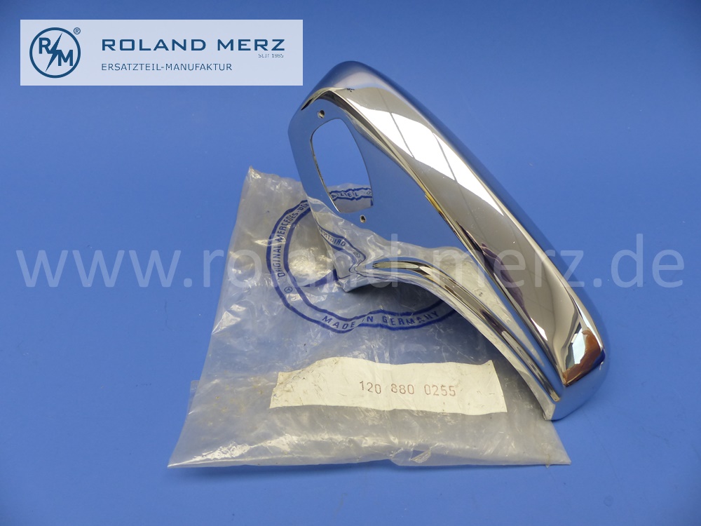 1208800255 Horn Stoßfänger, Stoßfängerhorn hinten rechts Mercedes W110, W120, W121, Ponton, 180b, 180c, 180Db, 180Dc, 190b, 190Db, Original Mercedes Neuteil, NOS