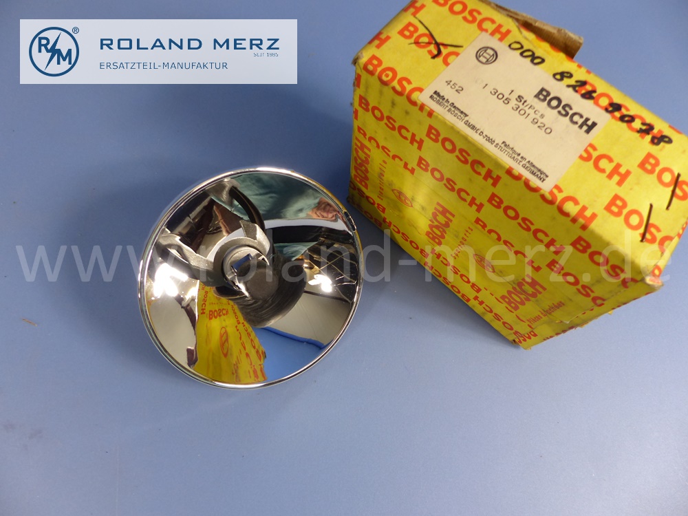 0008269078 Bosch reflector fog lamp front, 135mm, H3, left and right, Mercedes W123, original Mercedes spare-part, NOS