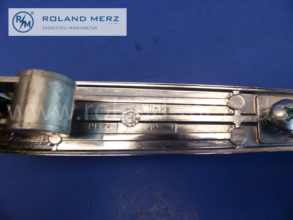 1077600759 Türgriff links, mit Schlüssel, beliebige Schließung, Mercedes R107, C107, W107, Original Mercedes Neuteil, NOS 