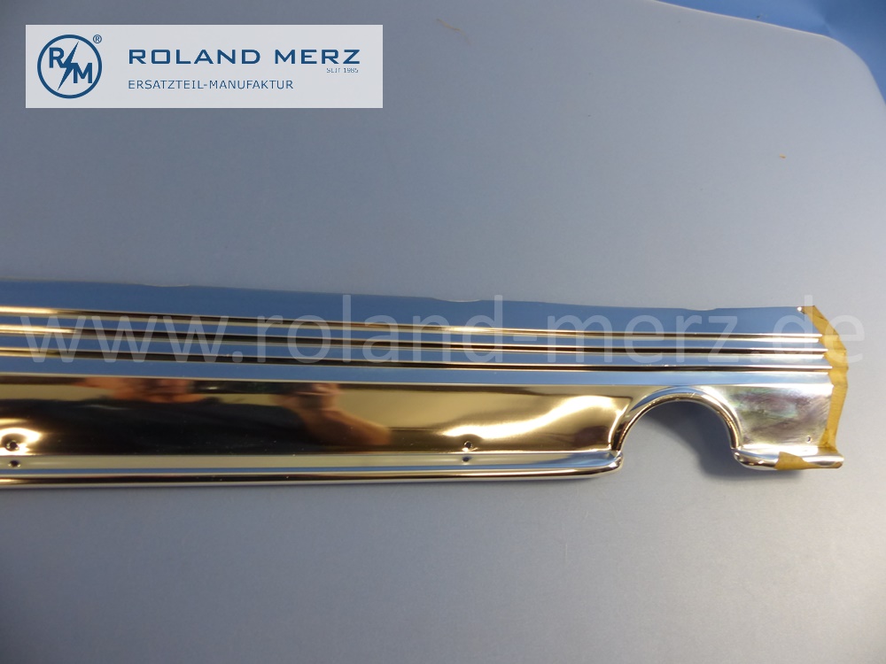 1126980187 Zierblende, Chromblende links, Länge 1865mm, Mercedes W112, MB 300SE, Original Mercedes Neuteil, NOS - einzelner Kratzer, leichte Verbiegung -