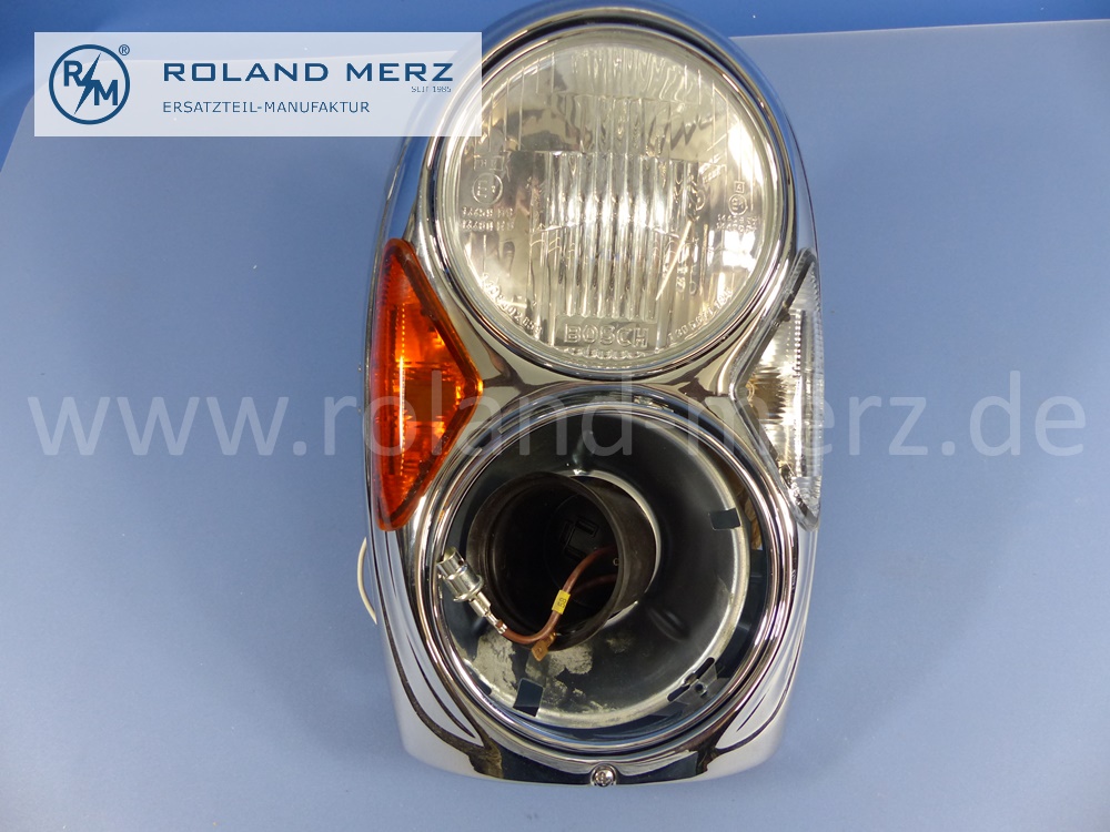 1088202861 Bosch Leuchteinheit, Scheinwerfer, Doppelscheinwerfer, asymmetrisch, Rechtsverkehr, rechts, Mercedes W109, 300SEL, Original Mercedes Neuteil, NOS - unvollständig -