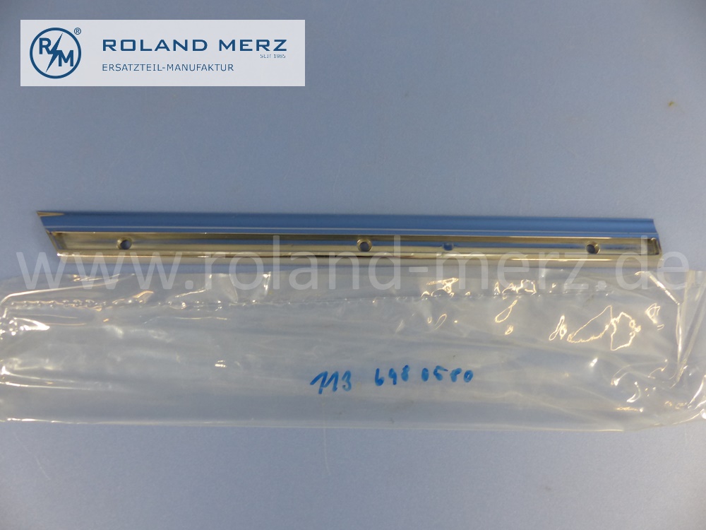 1136980580 Zierstab, Zierleiste, links, Vorderkotflügel hinter Vorderrad, Länge 335mm, Mercedes W113, Pagode, MB 230SL, 250SL, 280SL, Original Mercedes Neuteil, NOS