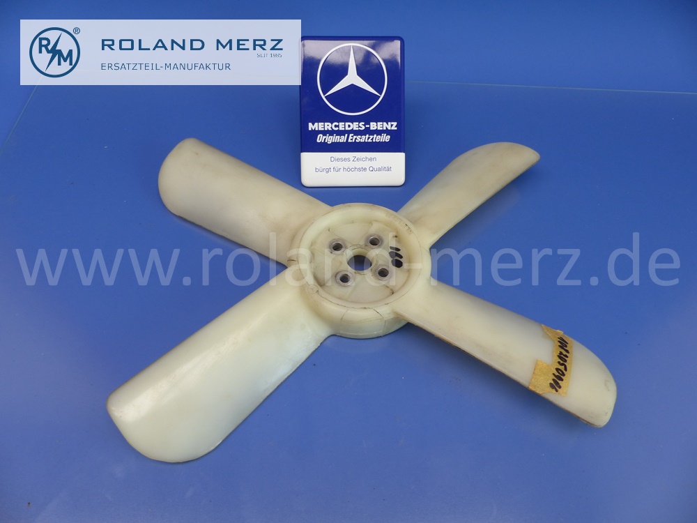 1082050906 Lüfter, Lüfterrad, Lüfterflügel, Kunststoff, Mercedes Motoren M114, M115, M180, OM615, Original Mercedes Neuteil, NOS - Lagerspuren -