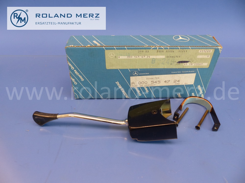 0005454724 Fernblinklichtschalter, Lichthupenschalter, Hebel gekröpft, schwarz, Mercedes W121, W186, W188, Ponton, Original Mercedes Neuteil, NOS