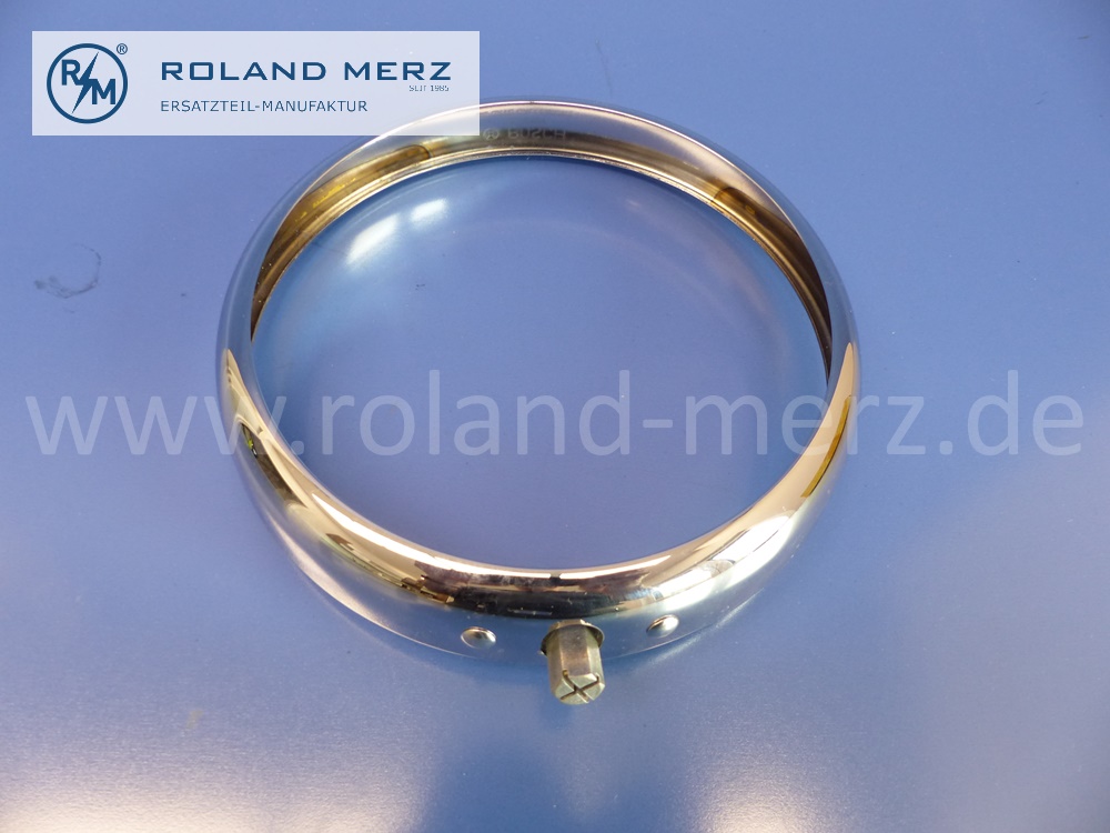0008264789 Lampenring, Deckelring Scheinwerfer, verchromt, Kreuzschlitzschraube, Mercedes W120, W121, Ponton, Original Mercedes Neuteil, NOS 