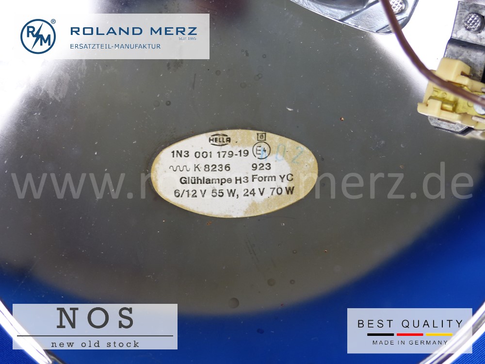 P1120487 Hella 142 ZNWH (1NB 001 179-19) Nebelscheinwerfer mit großer Befestigungsplatte für Porsche und Mercedes