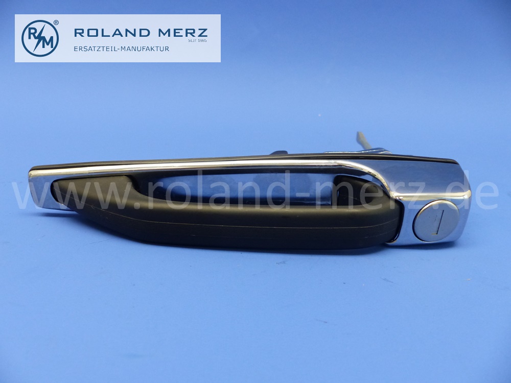 1237600759 Türgriff links, mit Schlüssel, Werkstattausführung, beliebige Schließung, Mercedes W123, Original Mercedes Neuteil, NOS 