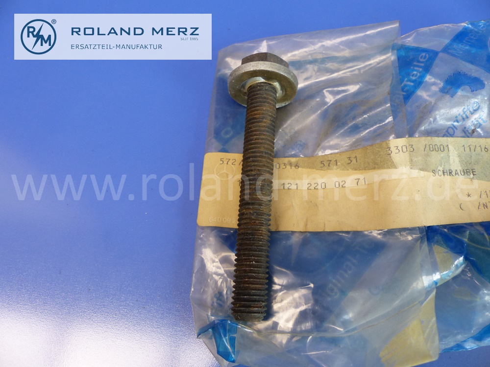 1212200271 Schraube Motoraufhängung, hinten, Mercedes W105, W121, W128, W180, Ponton, 100 mm, Original Mercedes Neuteil, NOS
