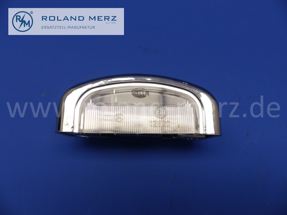 12820 Kennzeichenleuchte, Kennzeichenbeleuchtung, verchromt, 100mm x 50mm, Original Hella Neuteil, NOS 