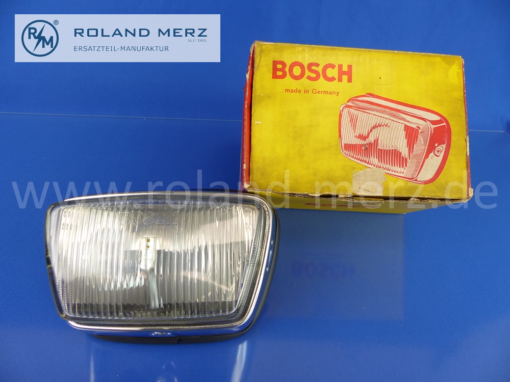 1108201556 Bosch fog lamp, exterior lamp, left, trapezoid, Mercedes Heckflosse W110, 190c - 200D, early version, original MB spare part, NOS