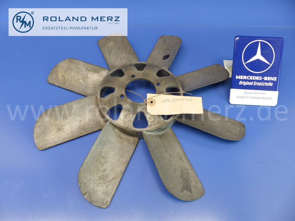 1802051506 Lüfter, Lüfterrad, Lüfterflügel, Mercedes M115, M120, OM615, Original Mercedes Neuteil, NOS - Lagerspuren -