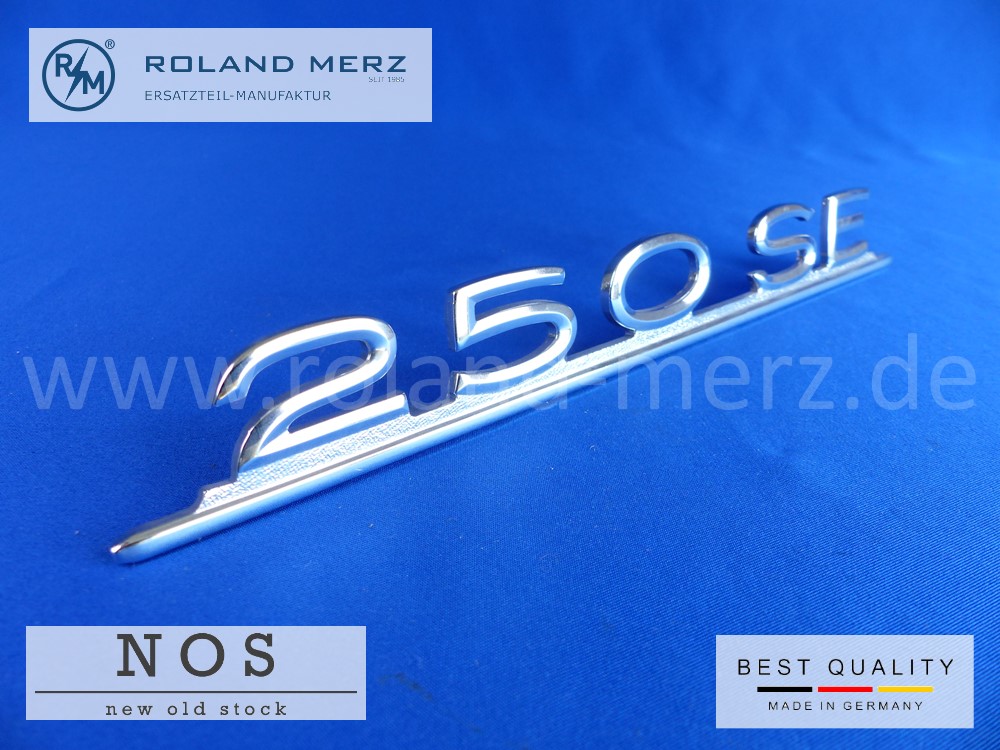 P1120692 108 817 01 15 Typenkennzeichen Mercedes 250 SE auf Heckdeckel Neuteil/NOS
