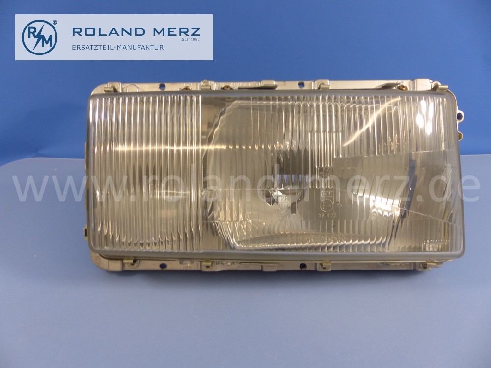 1168205861 Bosch Leuchteinheit, Scheinwerfer, H4, rechts, Leuchtweitenregulierung, mit Blinkleuchte, Rechtsverkehr, Mercedes W116, Original Mercedes Neuteil, NOS 