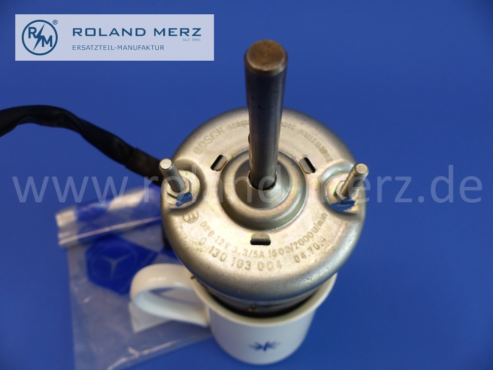 0008351302 Lüftermotor für Mercedes W113, Pagode, 230SL, 250SL, 280SL, Bosch 0130103004, 1600 / 2000 U/min, Original Mercedes Neuteil, NOS 