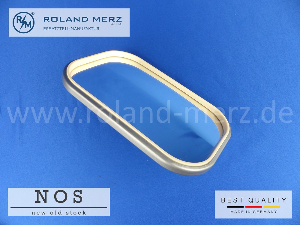 P1120079 Spiegelkopf metall rechteckig 178 x 114mm silberfarben lackiert für Lastkraftwagen und Omnibusse
