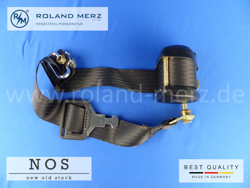 P1120843 126 860 28 85 Sicherheitsgurt ohne Verschluss für Beifahrersitz Mercedes 280 S, SE, SEL, 380SE, 500SE, 500SEL und 300 SD Turbodiesel Original MB-Neuteil NOS