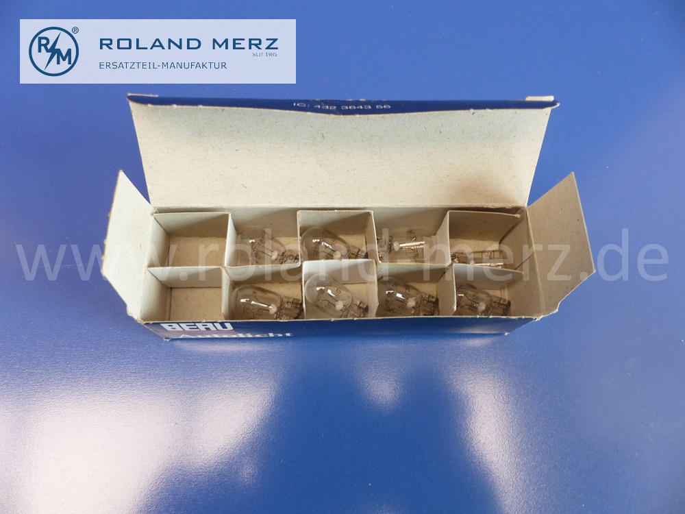 612050 Glühlampe Kennzeichenbeleuchtung, 12V, 5W, BERU 0500612050, W 2,1x9,5 d, Original BERU Neuteil, NOS 