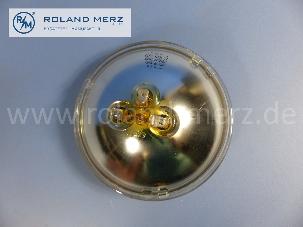 0008260199 General Electric beam unit, sealed beam, Halogen, left and right, Type 1, right hand traffic, Mercedes W107, W108, W109, W111, W112, W116, original Mercedes spare-part, NOS