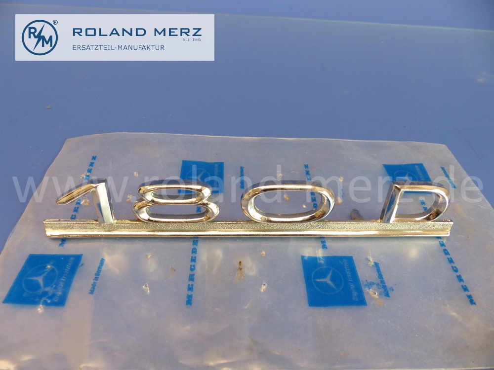 111208170215 1208170215 Typenzeichen, Schriftzug 180D auf Heckdeckel für Mercedes W120, Ponton, Original MB-Neuteil NOS 