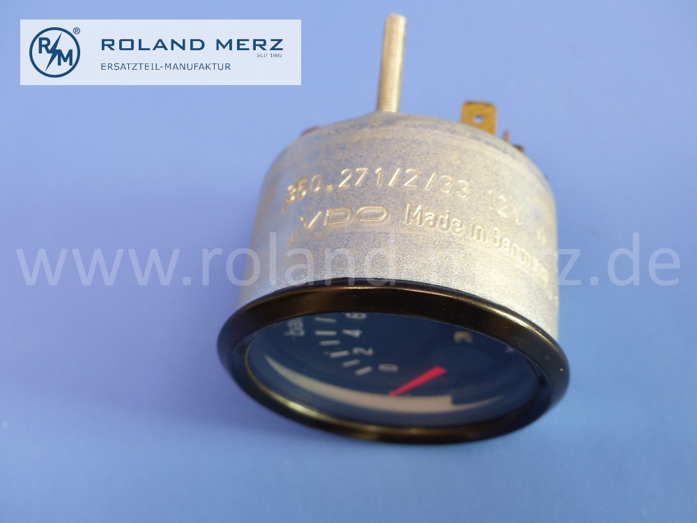 477919551E Porsche Öldruck Manometer, Öldruckmanometer, VDO für Porsche 924 2,0, 1976 – 1985, VDO Nr. 350.271/2/33, Original Porsche Neuteil, NOS, (kleine Lagerspuren)