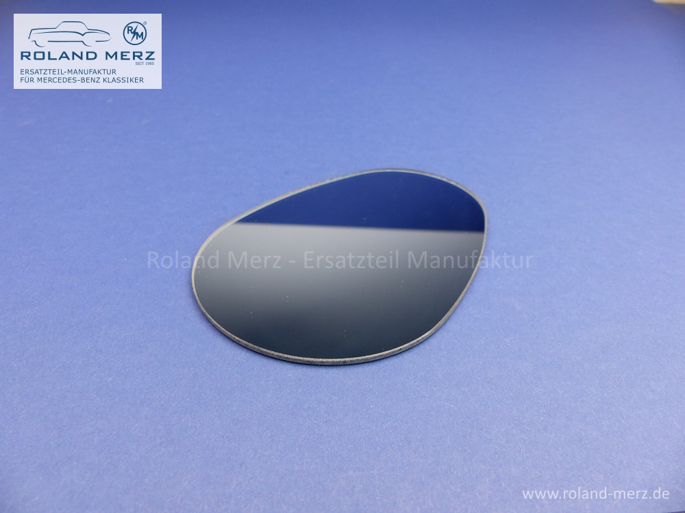Spiegelglas Excelsior plan blaugetönt mit Randversieglung und Splitterschutzfolie