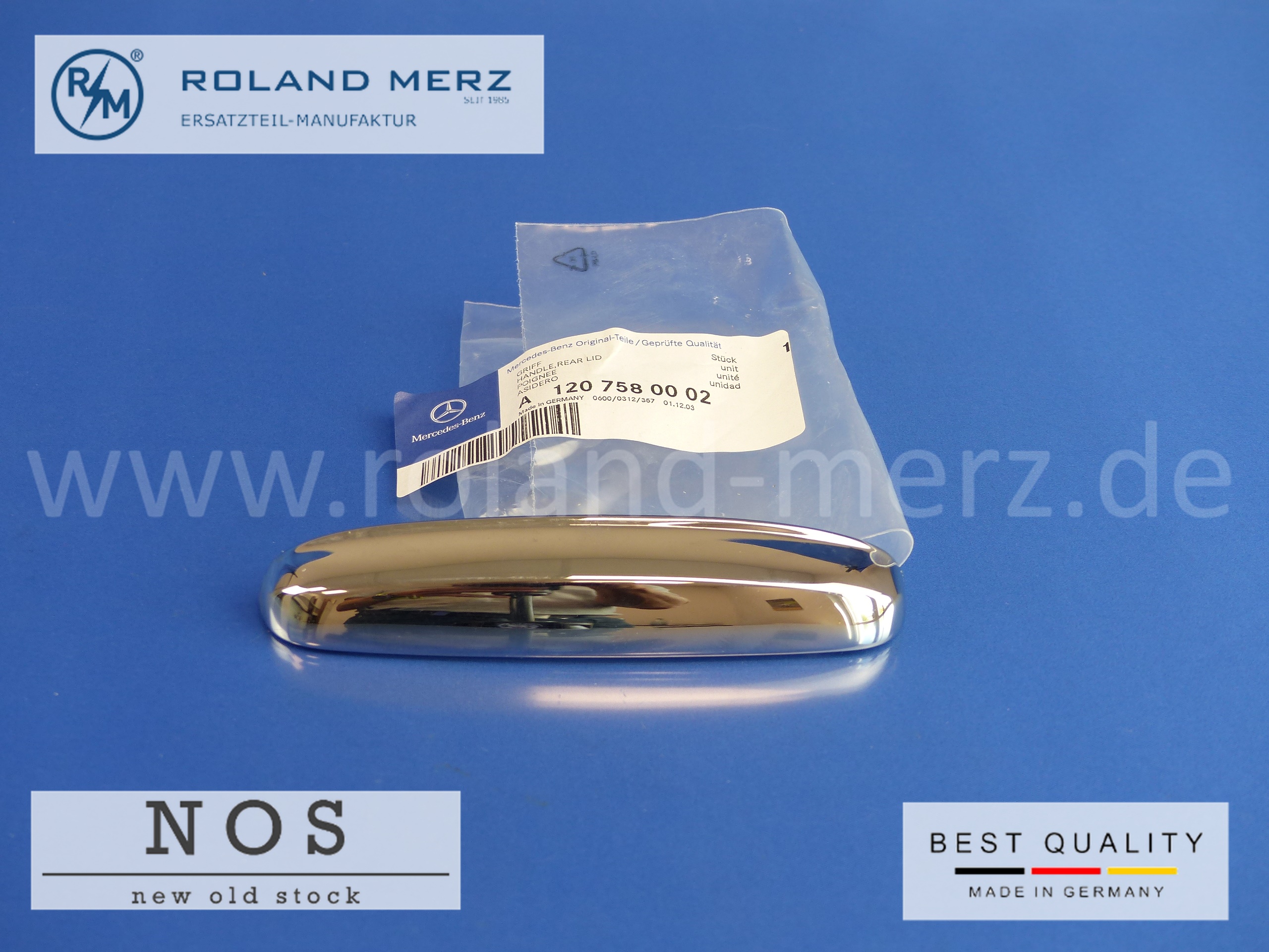 101207580002 1207580002 Griff Heckdeckel Mercedes 190SL, 180a, 180b, 180b, 180D, 180Db, 180Dc, 190, 190b, 190D, 190Db, 219