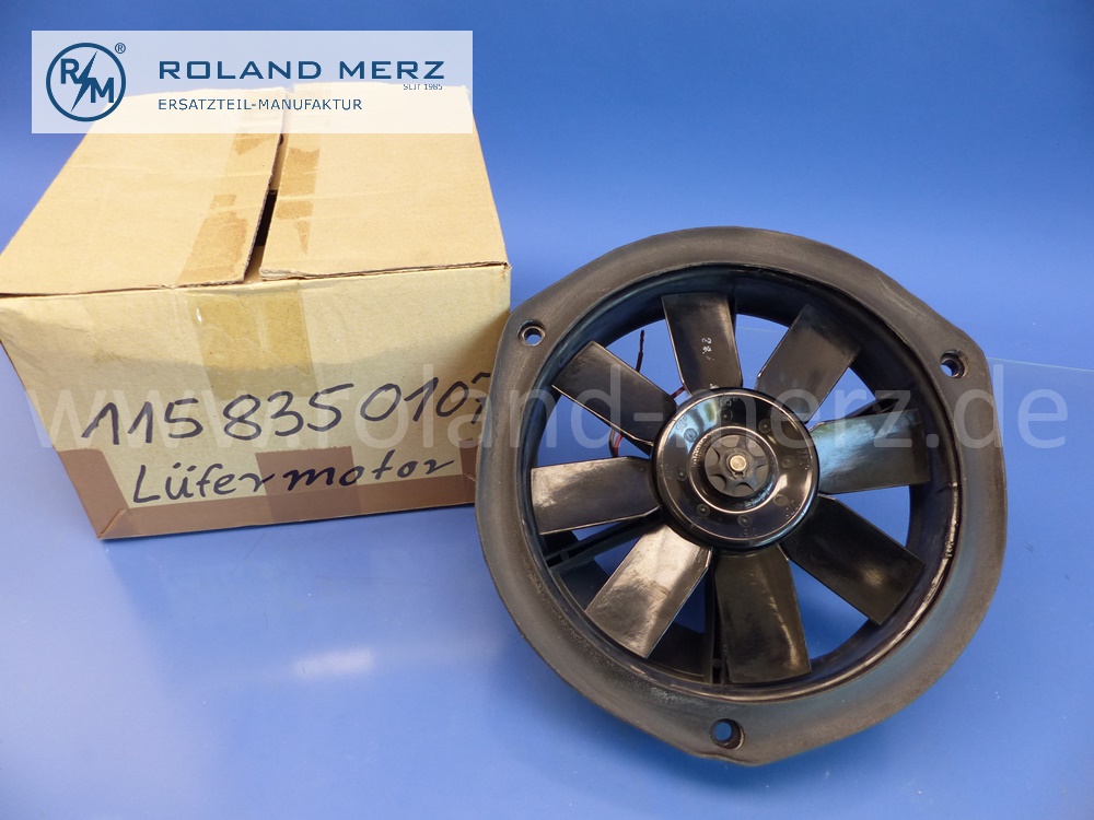 1158350107 Gebläse, Heizungsgebläse, Lüftermotor, Mercedes W114, W115, Strich 8, Original Mercedes Neuteil, NOS