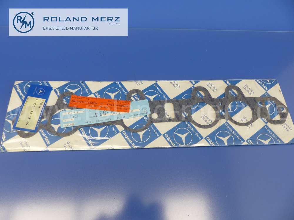 1001411380 Dichtbeilage Saugrohr und Abgaskrümmer, links, Mercedes Motor V8, M100, M100.985, W116, 450SEL 6.9, Original Mercedes Neuteil, NOS 