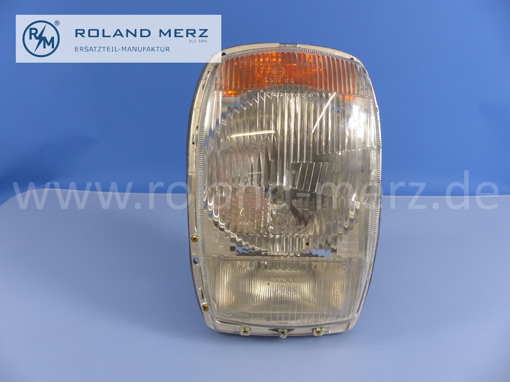 1158200261 Bosch Leuchteinheit, Scheinwerfer, links rechts, asymmetrisch, Rechtsverkehr, Mercedes W114, W115, Strich 8, Original Mercedes Neuteil, NOS 