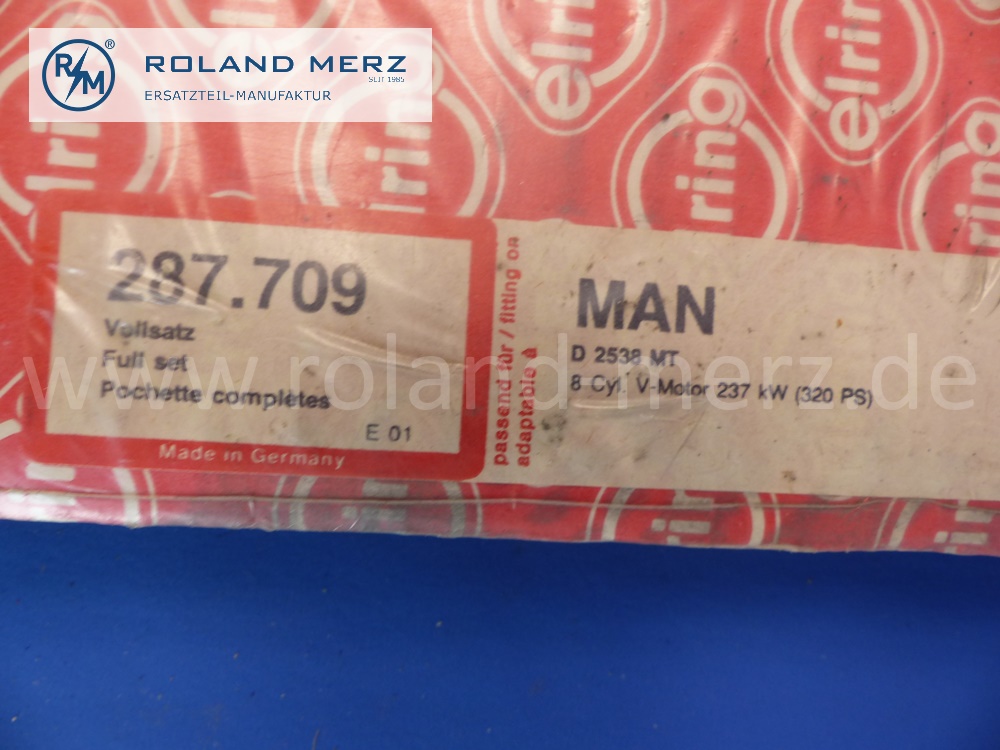 287.709 Dichtungssatz Motor, Vollsatz, MAN Motor D 25 38 MT, Original Elring Neuteil, NOS 