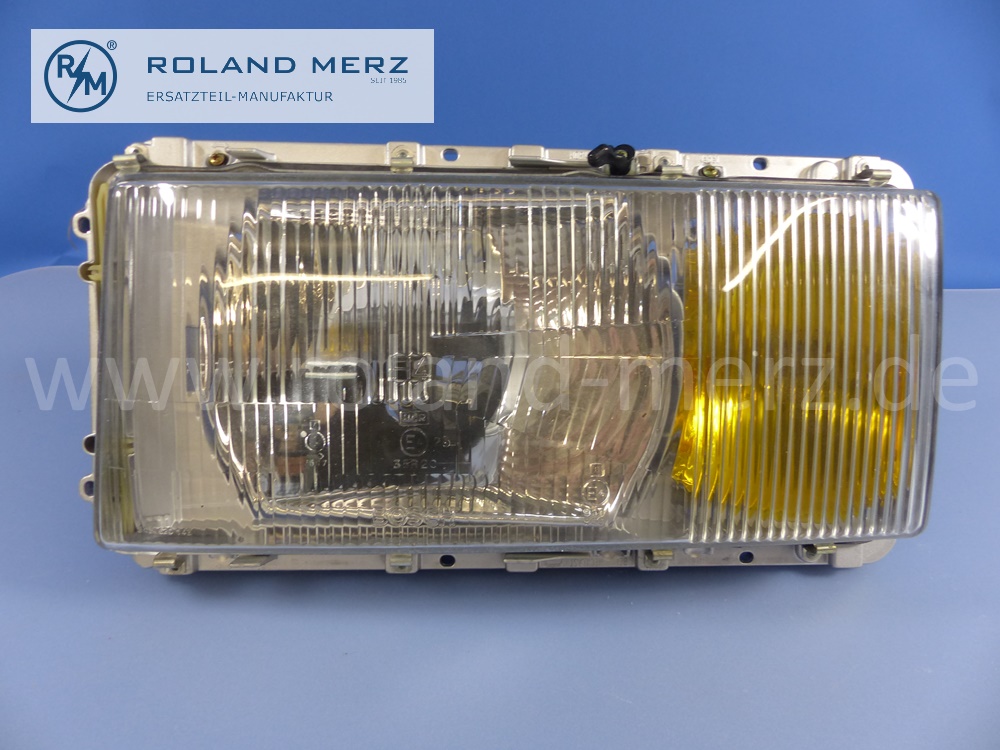 1168204161 Bosch Leuchteinheit, Scheinwerfer, links, mit Blinkleuchte, gelbe Nebellampe, Rechtsverkehr, Mercedes W116, Original Mercedes Neuteil, NOS 