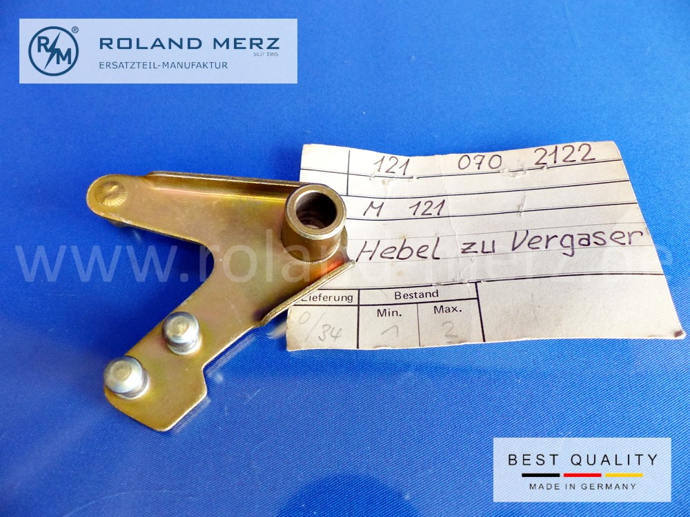 1210702122 Winkelhebel mit Buchse Mercedes Heckflosse 200 – 95 PS M 121.940 und M 115.920 E. 1210700922 Original Mercedes Neuteil NOS