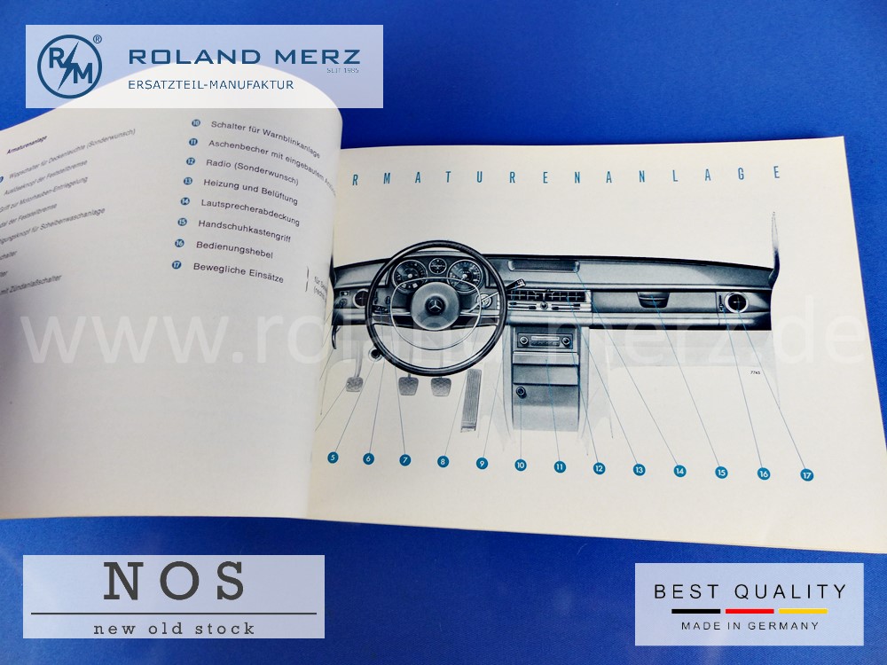 Original Betriebsanleitung Mercedes 200/8 - 220/8 Bm 115, Deutsch, Ausgabe F., 1155843796