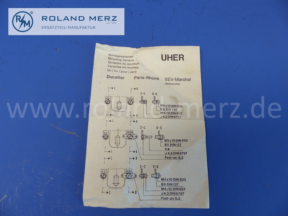 3102 Spannungsregler Uher, Standard, 70WP20, 12V, Renault, Citroen, Peugeot, Simca, Talbot, Uher Originalteil, NOS
