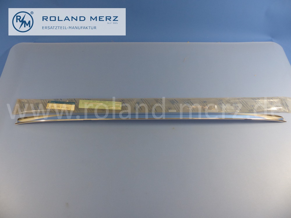 1076980381 Zierstab, Zierleiste, Hardtop, links, Mercedes R107 Roadster SL, Länge 975 mm, Original Mercedes Neuteil, NOS