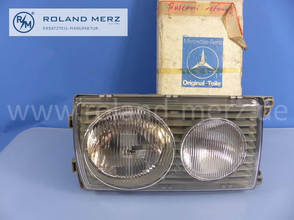 1238202661 Bosch Leuchteinheit, Scheinwerfer, H4, rechts, Rechtsverkehr, Mercedes W123, Original Mercedes Neuteil, NOS 