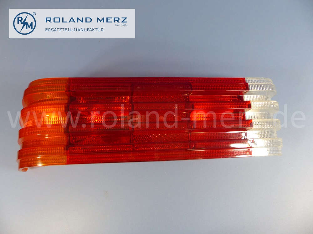 1078201166 Lichtscheibe, Abdeckglas Rücklicht links, Mercedes W107, R107, C107, Original Mercedes Neuteil, NOS 