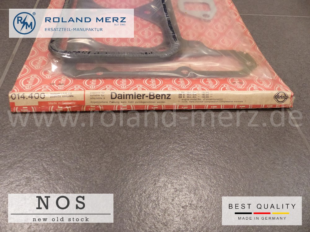 108 586 02 90 Elring Motordichtsatz 014.400 (0-18661-02) Vollsatz für Mercedes 230 Mot. Bm. 180.949 1965- 68 norm. Verd. 9,01:1 82 mm Ø 230S Mot. Bm. 180.947