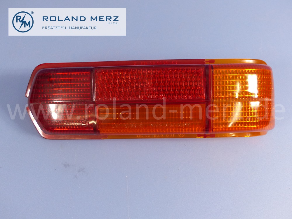 1088261056 Lichtscheibe, Lichtfenster, Lampenglas Rücklicht, rechts, W108, W109, SA55546, Blinker und Rückfahrlicht orange, Frankreich, Original Mercedes Neuteil, NOS 