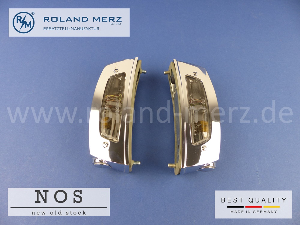 Kennzeichenleuchten 1088200362 und 1088200462 (Satz links und rechts) NOS für Mercedes W108, W109-1