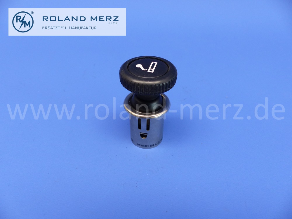 Autofum12V, Zigarettenanzünder, Zigarrenanzünder, 12 Volt, für Youngtimer, Autofum Originalteil, Made in Germany, D 22mm Länge ges. 54mm, D. Knopf 31 mm, Original Scheller-Autofum Neuteil, NOS