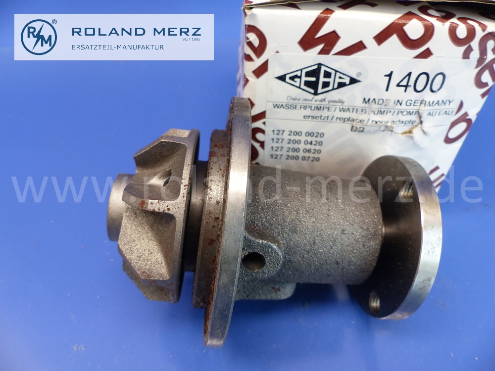 1272000020 Wasserpumpe Lagergehäuse, 3-Loch Flansch, Mercedes Motoren M121, M127, Original Mercedes Neuteil, NOS
