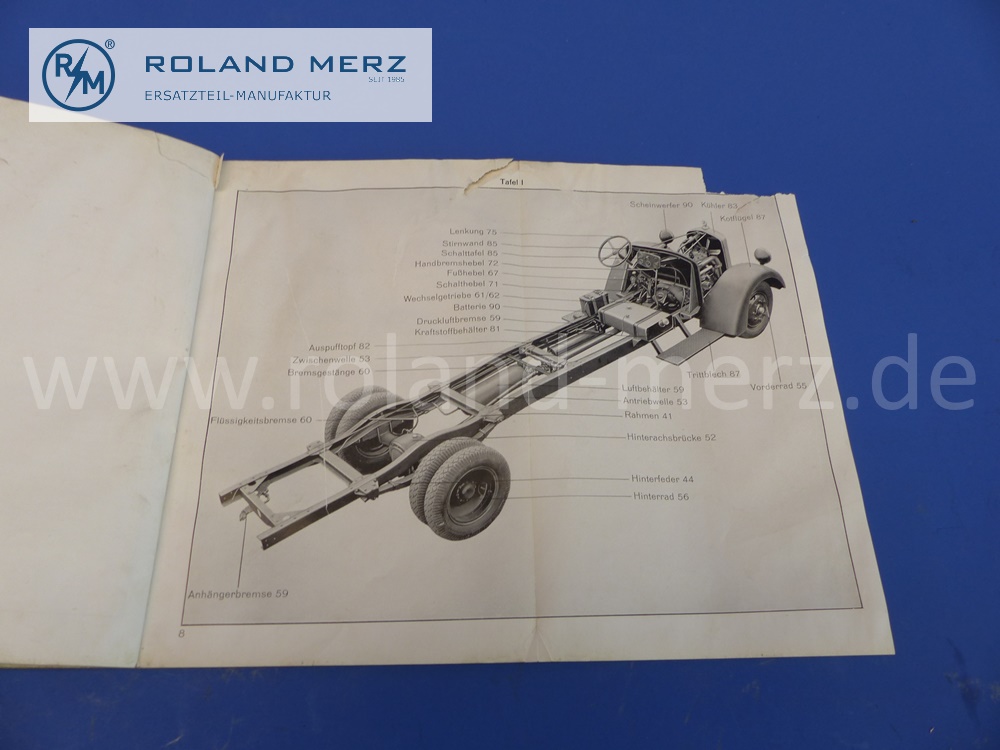 spare parts list L66, german, prewar, Mercedes L3000 chassis, edition 10/1939, 84 pages, edition C, original Mercedes document, NOS, signs of wear on cover 