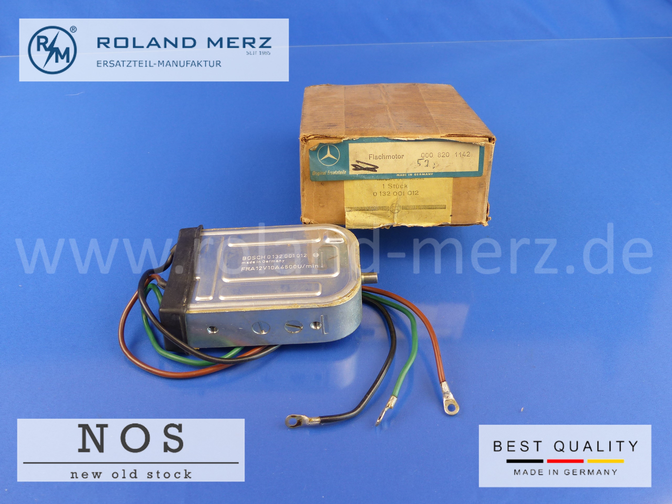 0008201142 Flachmotor Fensterheber, Schiebedach, 12V, Mercedes W108, W109, W110, W112, W114, W115, W116