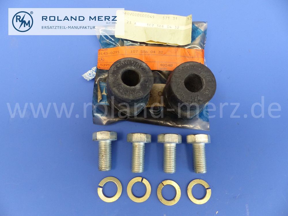 1075860432 Reparatursatz Drehstab, Stabilisator hinten Mercedes R107, C107, 350SL, 350SLC, 450S, 450SLC, Original Mercedes Neuteil, NOS 
