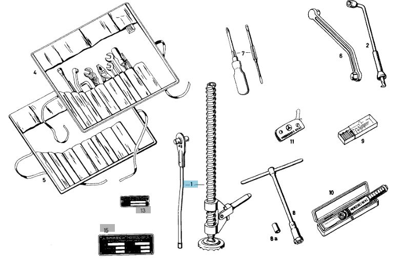 0005834515 Einsteck Wagenheber Set Mercedes 180 190 190SL