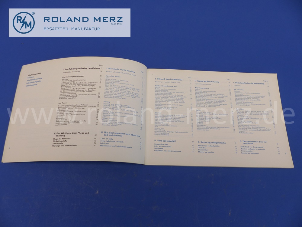 1105843496 Betriebsanleitung, Bedienungsanleitung, Mercedes W110, 230, mehrsprachig, Dezember 1965, 153 Seiten, Original Mercedes Neuteil, NOS 