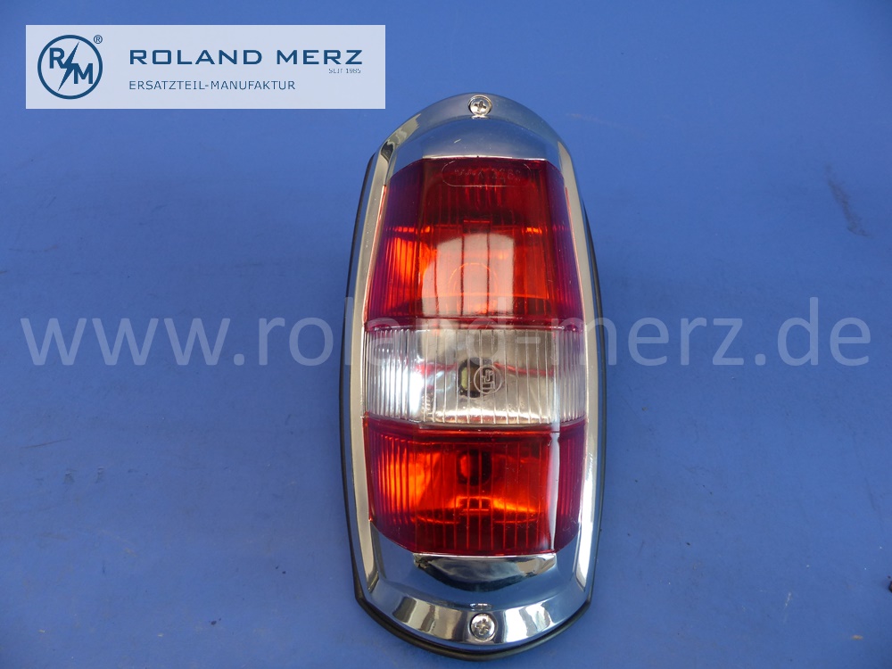 101808200664 1808200664 Rücklicht komplett, rot - weiß - rot, Export, späte große Ausführung, Mercedes W105, W120, W121, W128, W180, 190SL, Ponton, Original Mercedes Neuteil, NOS 