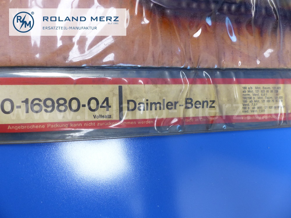 0-16980-04 Dichtungssatz Motor, Vollsatz, Mercedes Motor M121.923. beinhaltet 1210164220, original Elring Neuteil, NOS 